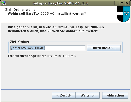 EasyTax Installation Screenshot